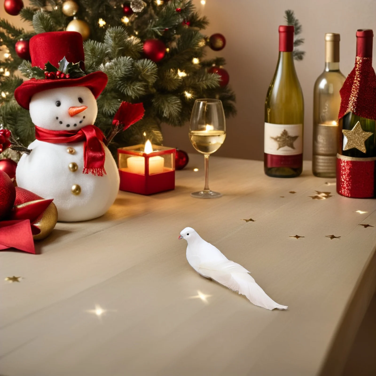 

2Pcs Simulated Dove Decorative Bird Set Realistic Hanging Ornaments for Garden Tree Lawn Balcony Wedding Party Gift