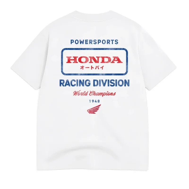 

Мужская и женская футболка Honda, летняя футболка Pico Car Motorcycle Modified Ride Off-Road Street Racing Work Oversize с коротким рукавом