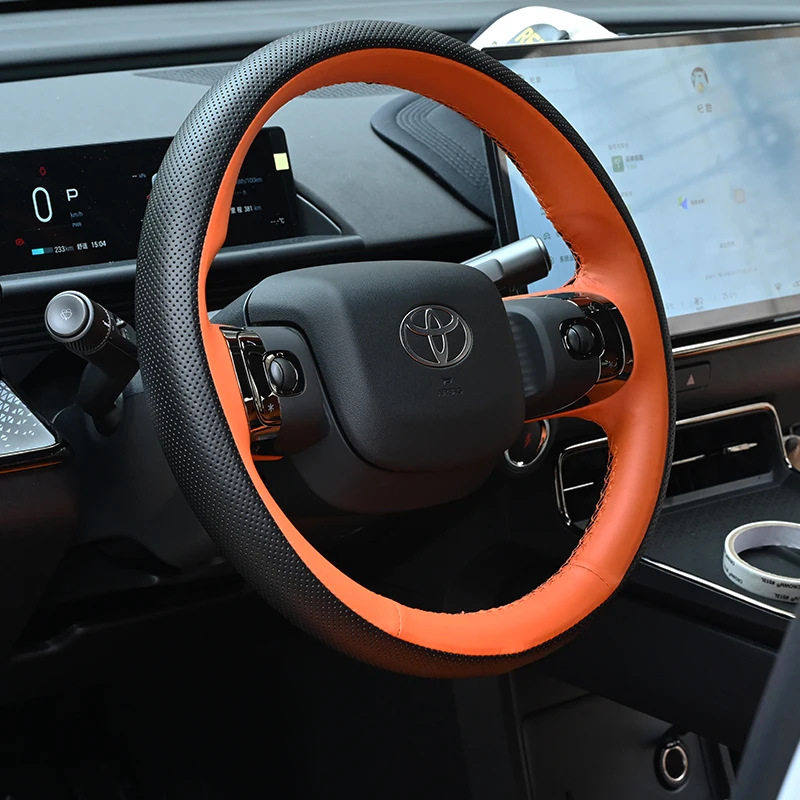 

Чехол на руль своими руками, сшитый вручную, для Toyota bZ 3x, модификация интерьера, ручка автомобиля, ручка колеса
