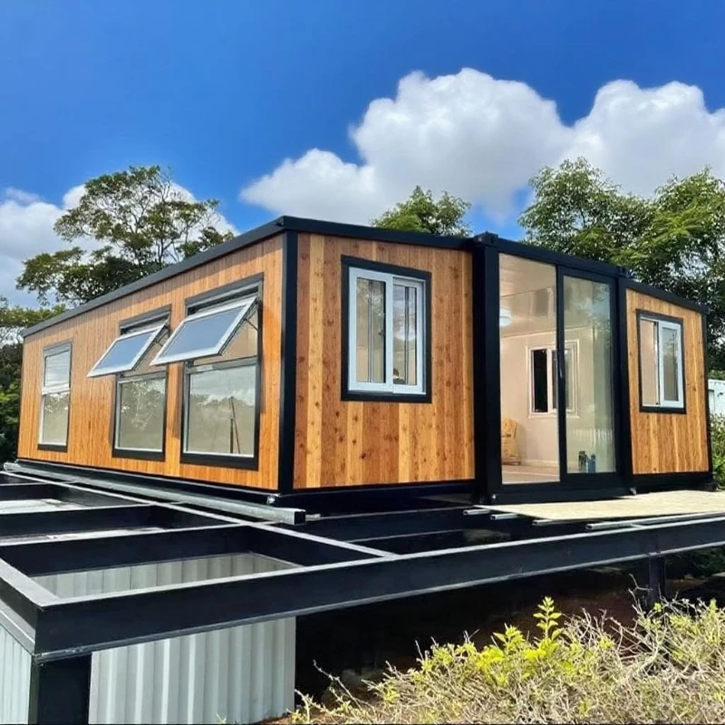 منازل حاوية فاخرة قابلة للفصل مكونة من طابقين، مباني سكنية جاهزة مباشرة من المصنع، منزل إغاثة مؤقت قابل لإعادة الاستخدام #2