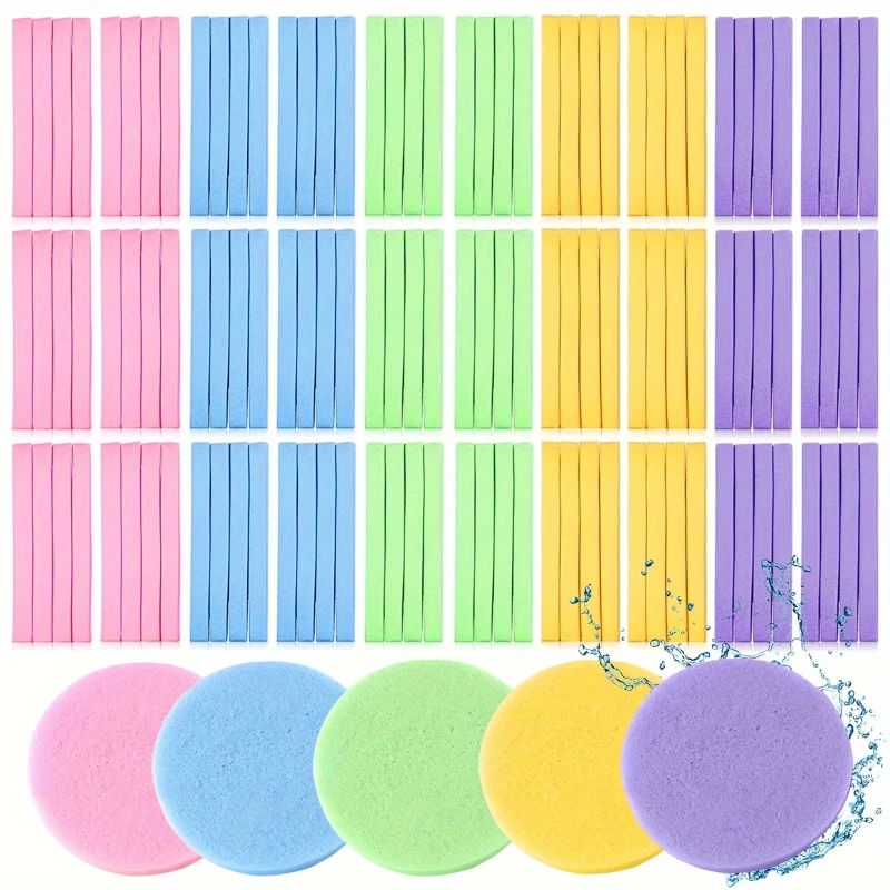 12Pcs Fashionable Face Wash Compressed Washing Puffs Cleaning Accessories Makeup Remover Beauty Supply Cleansing Sponges Pads