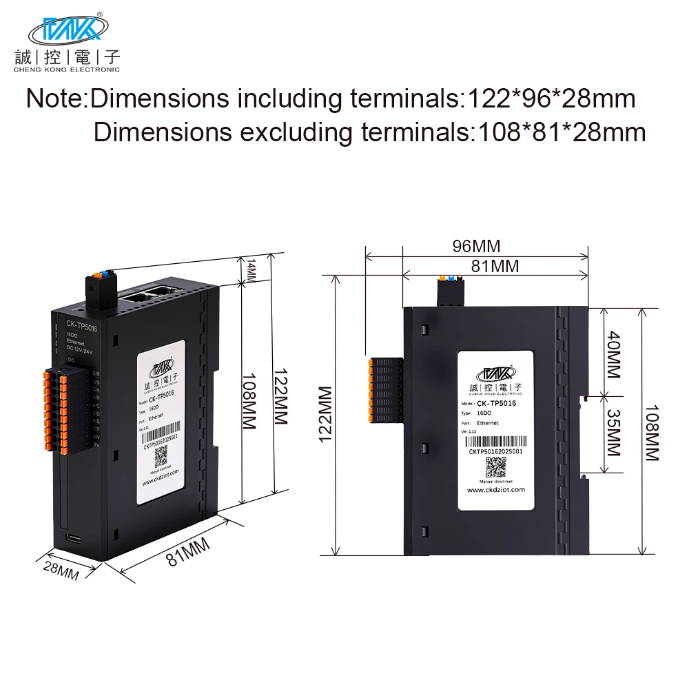 C-control CK-TP5016 مخرج رقمي 16 قناة NPN 12 فولت/24 فولت مصدر طاقة إيثرنت/IP IP20 حماية تتالي الاتصالات Modbus #4