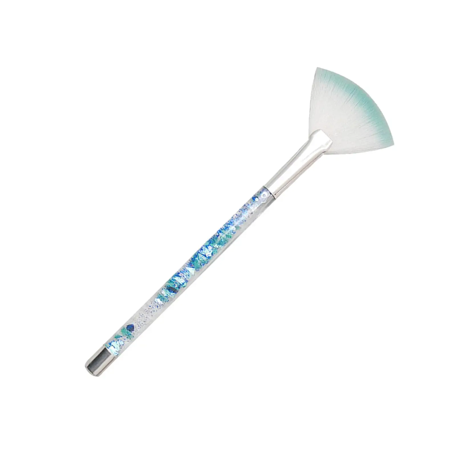 4x Pędzel do makijażu w kształcie wachlarza, pędzel kosmetyczny, wygodny, ergonomiczny uchwyt, komfortowy pędzel do rozświetlania twarzy, pędzel dla kobiet, dziewczyny