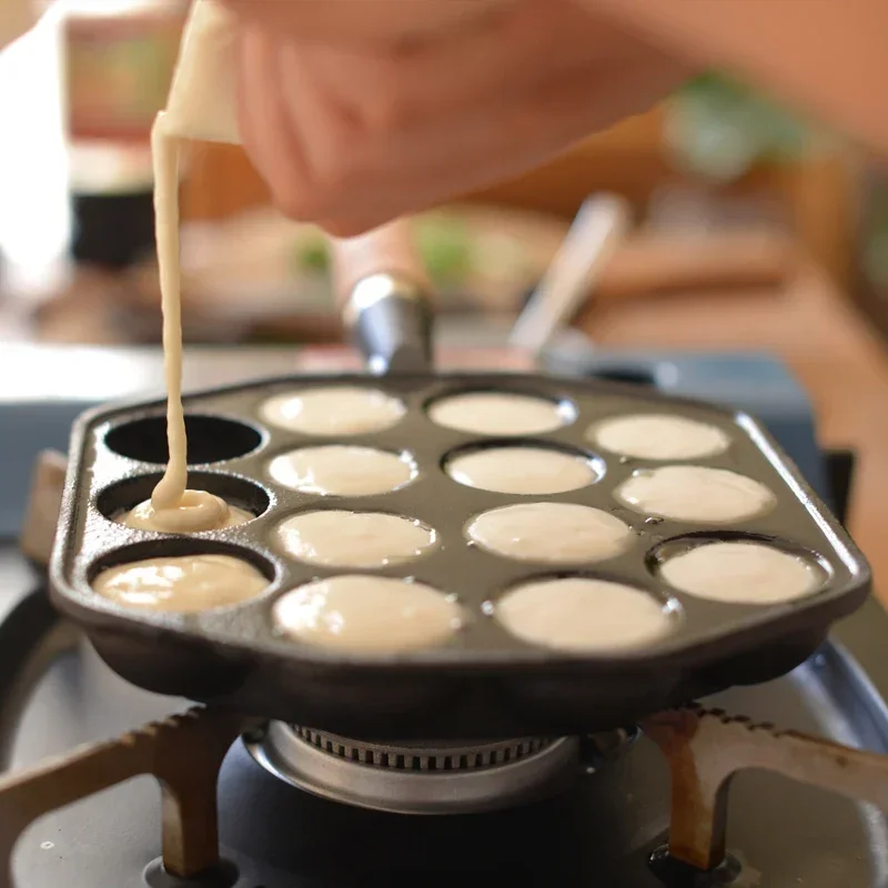 12  Pan Octopus Small Balls Cast Iron Pan Home Baking Cooking Tools Kitchen Cookware Grill Pan
