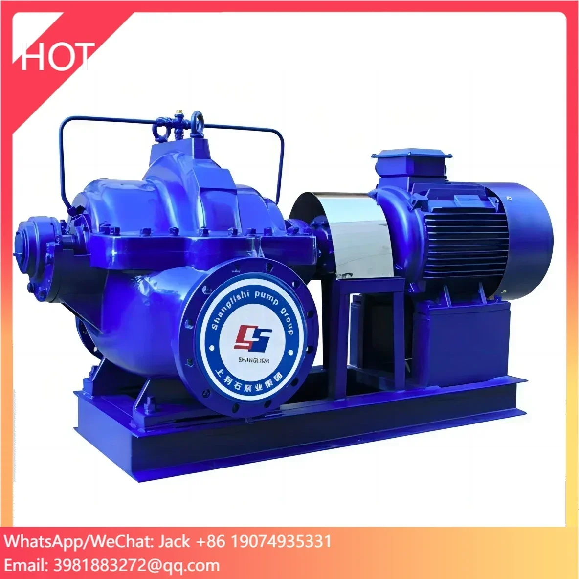 Sistem Perlindungan Kebakaran Aliran Tinggi Pompa Pemadam Kebakaran Sentrifugal Hisap Ganda Sirkulasi Air Casing Terpisah Horizontal