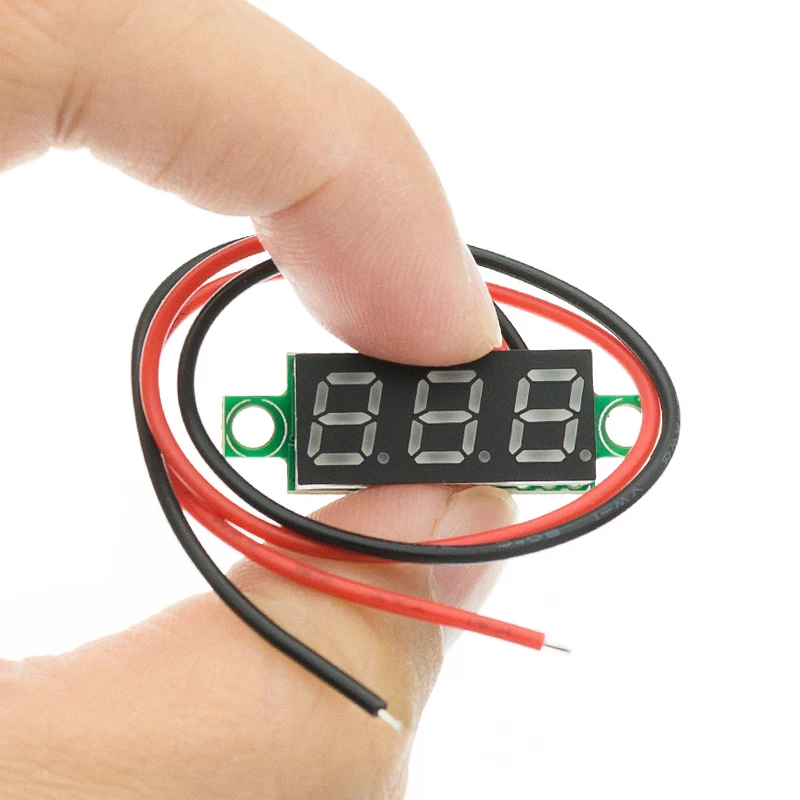 0.28 Inch 2.5V-40V Mini Digital Voltmeter Voltage Tester Meter Red/Blue/yellow/green LED Screen Electronic Parts Accessories