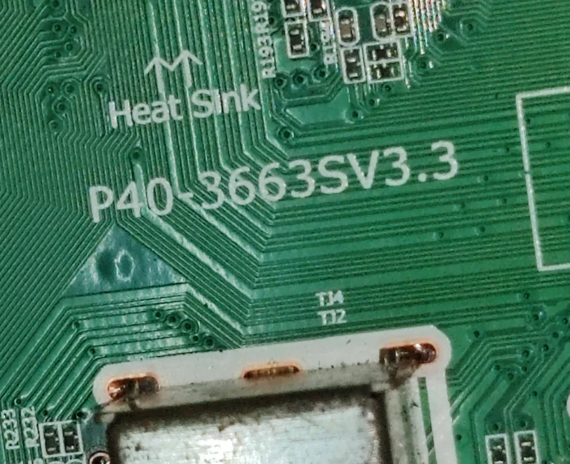 P40-3663SV3.3 LED three in one TV motherboard, physical photo, tested well for   36--42V  320ma