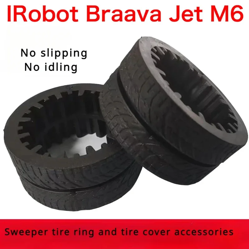 Anel de pneu antiderrapante, acessórios de cobertura de pneu para irobot braava jet m6, acessórios de aspirador de pó