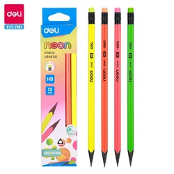 Deli 12 teile/los hb holz freier Bleistift mit ungiftigem Radiergummi für Schüler, die Lapiz für Schul bedarf Schreibwaren schreiben