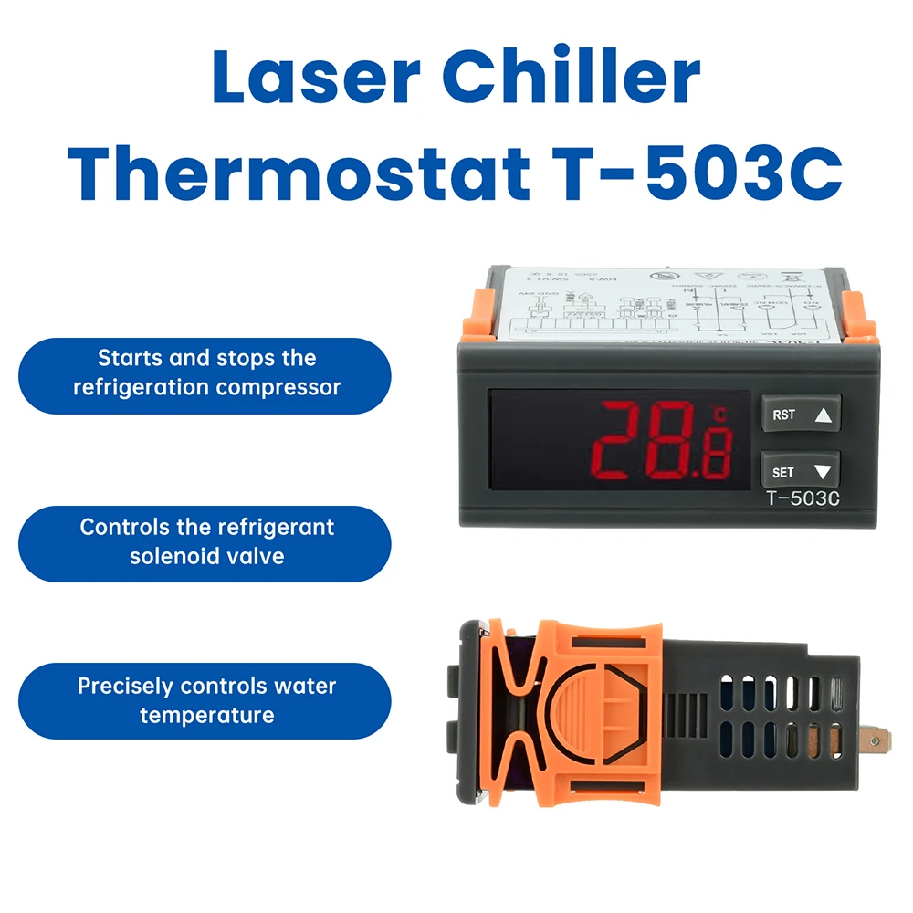 T-503C DC 24V Laser Chiller Temperature Controller Thermostat Thermoregulator Incubator Cooler intelligent temperature control