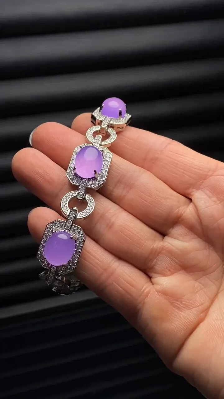 AAA Real Natural Ice purple Burmese Jade jadeite Bracelets Bangle 10X12mm