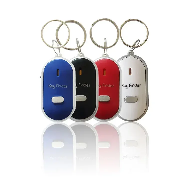 New LED Wireless Whistle Sensing Key Chain Flashing Beep Control Alarm Anti-loss Key Finder locator And Key Ring