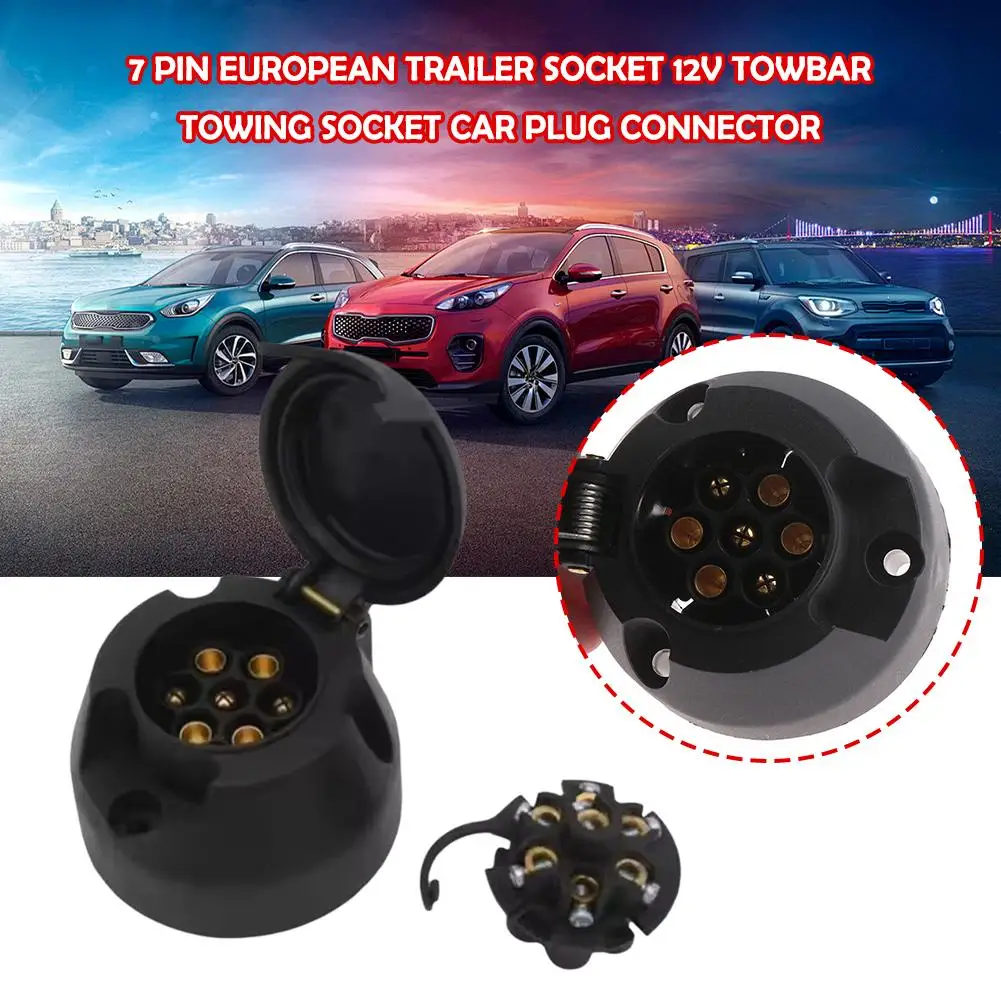 7 Pin 12v Trailer Wiring Socket Towbar Towing Converter Plug Socket Adapter Protector Connections For Caravan Truck new T8K6