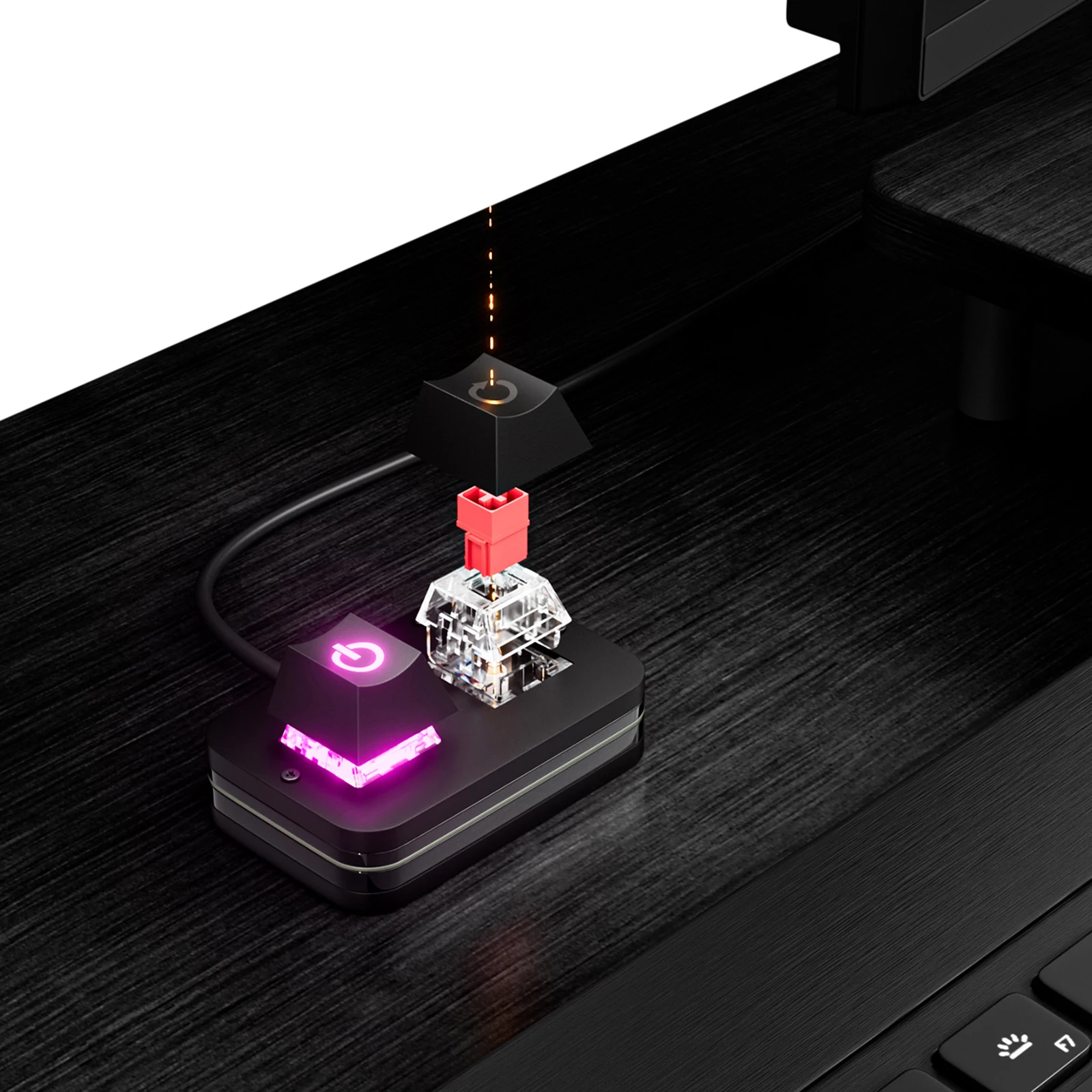2M PC External Power Supply Button with ON Off Reset Power Supply Control Adapter Cable with RGB Light for Motherboard Boot