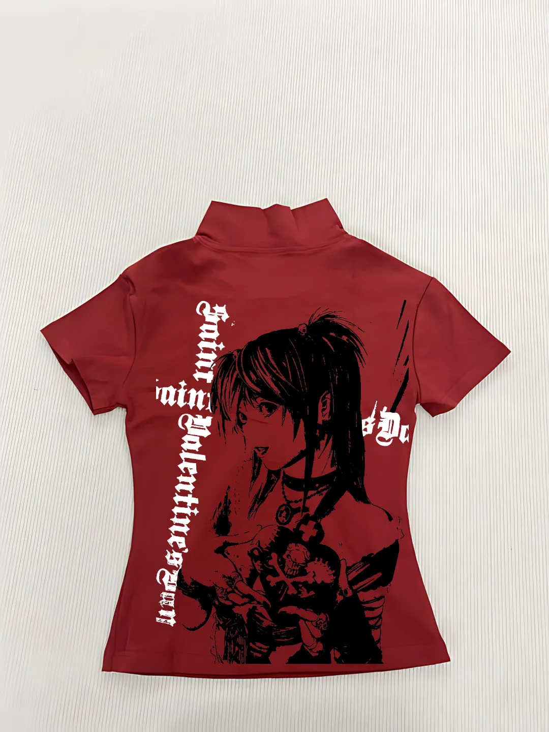 

American retro trend hip-hop rock print women's polo shirt summer Y2K Harajuku style pure cotton women's T-shirt emo