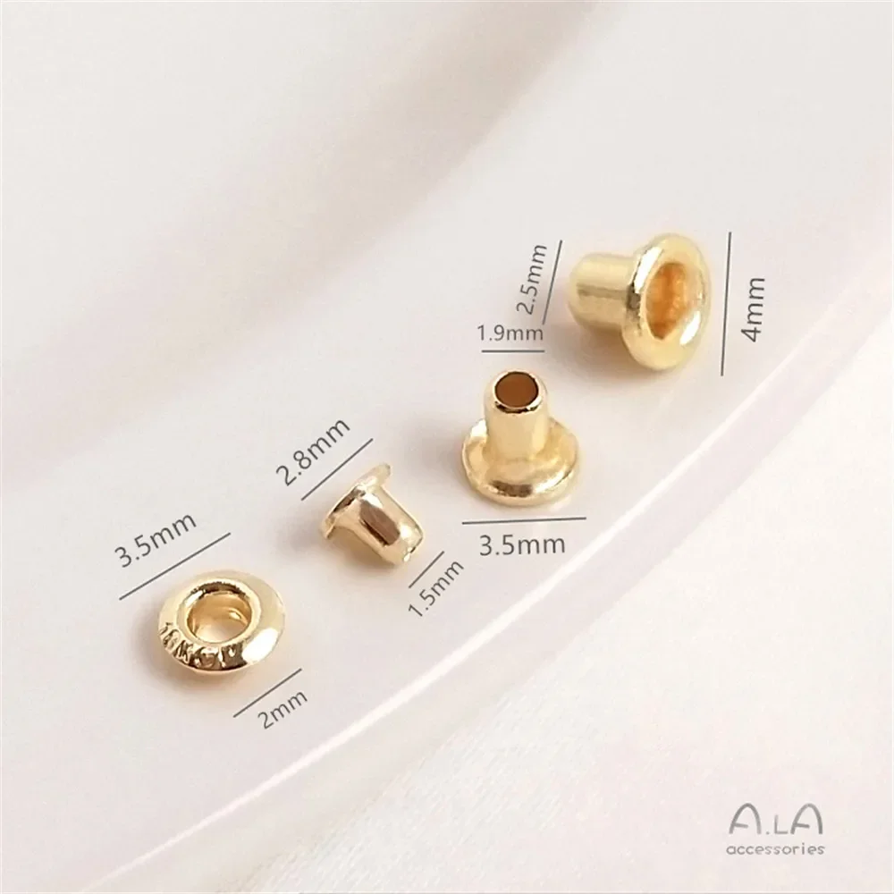 14K Gold Plated Large hole pearl patch DIY manual anti-wear plug roadpass bead hole holder accessories