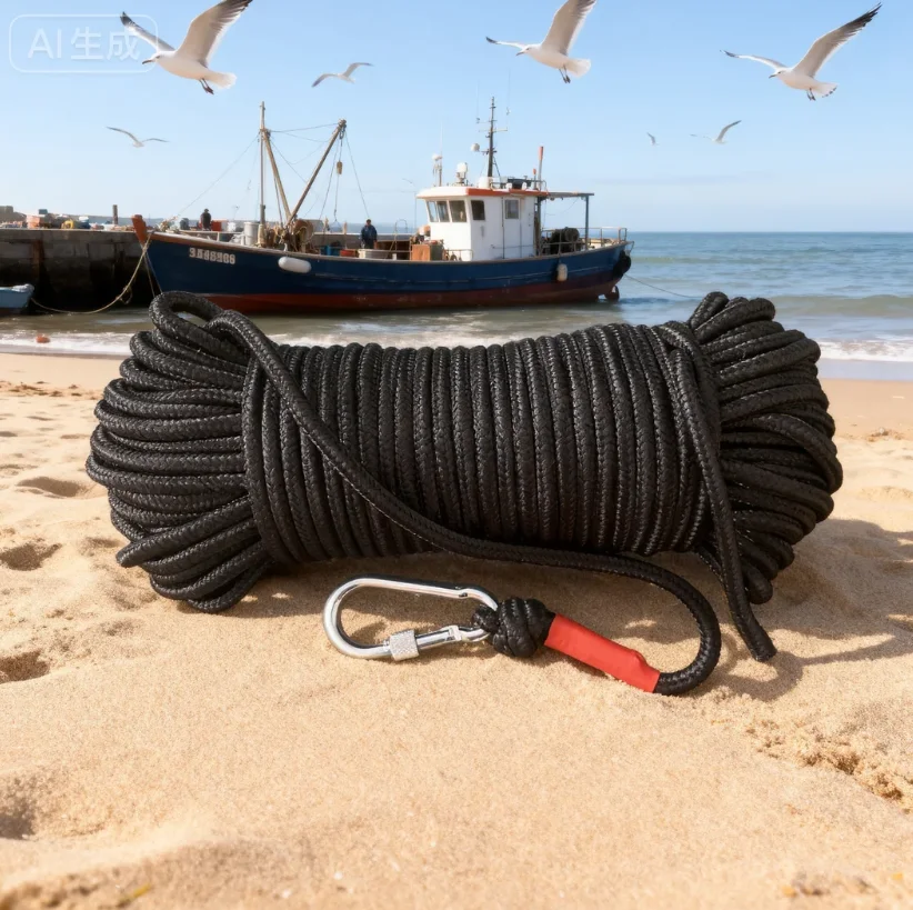 8mm Outdoor Durable Polypropylene Laundry Line Rope with Hooks for Clothes Air-drying Rope for Home Garden