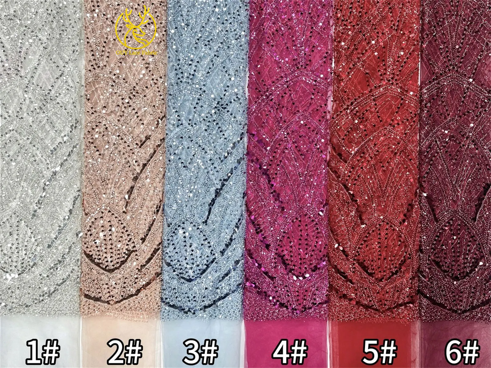 Roter afrikanischer Perlen-Spitzenstoff 2026, hochwertiger französischer nigerianischer Pailletten-Spitzenstoff für Damen, Hochzeit, Party, Kleid, Nähen – Detail 25