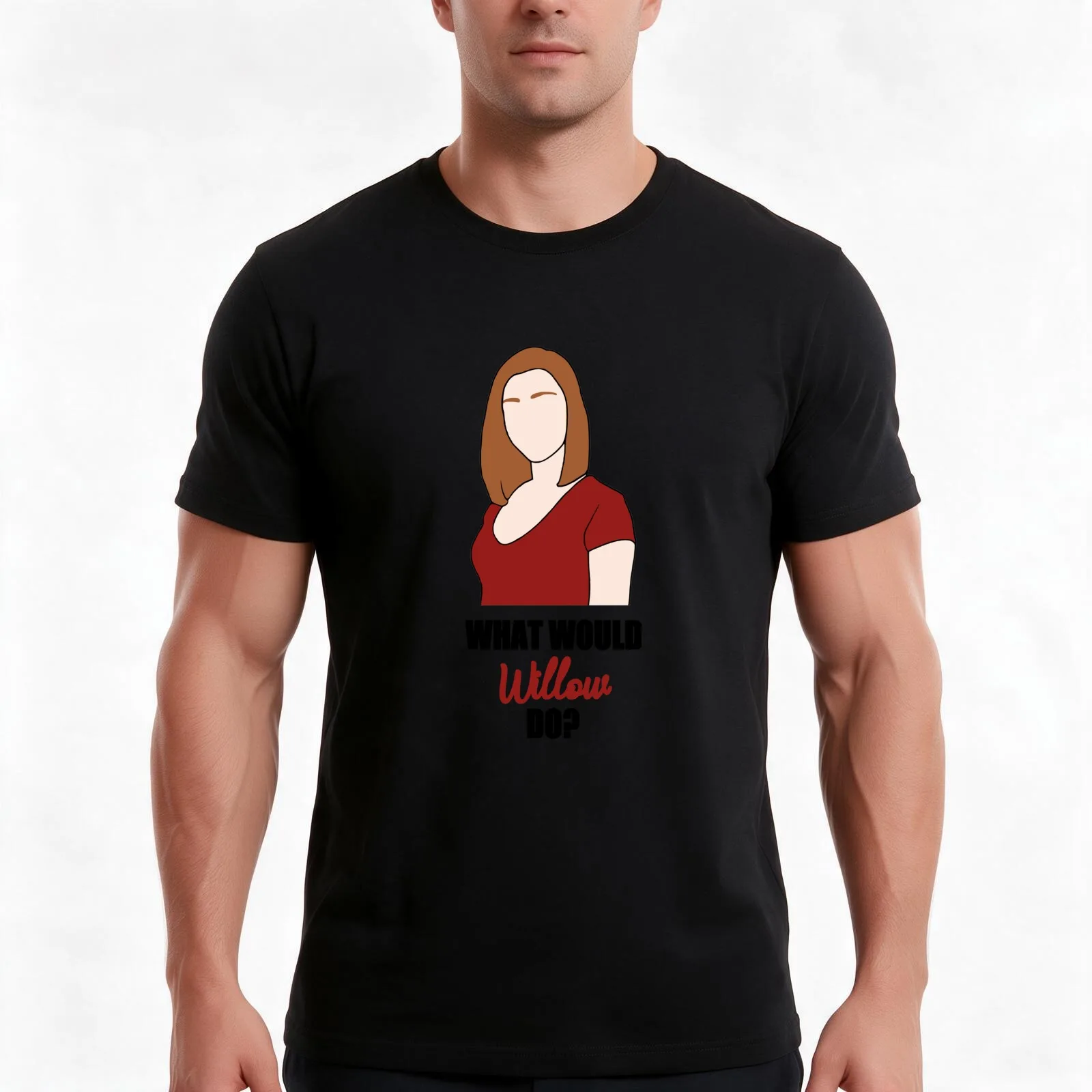 what would willow do? T-Shirt, Summer Casual Cotton Tee, Oversized Streetwear Tops, Vintage Graphic Print, Unisex Men Women