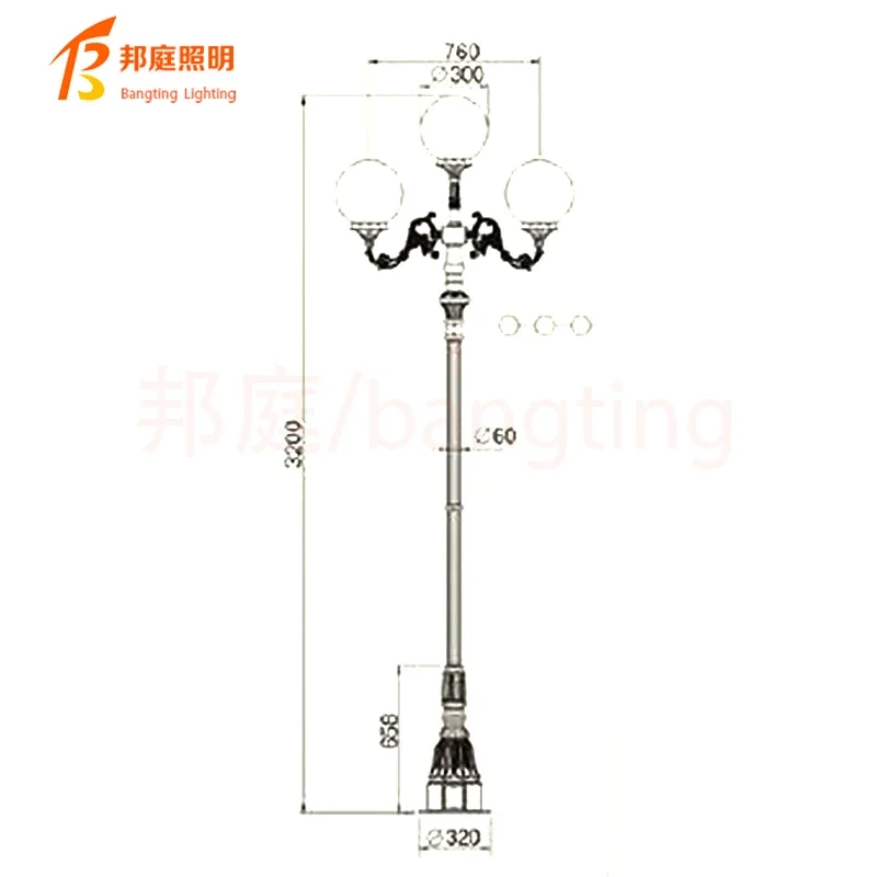 Modern IP65 Waterproof Garden Outdoor Landscape Classic European Style LED Wall Lawn Pathway Light Decorative Lighting