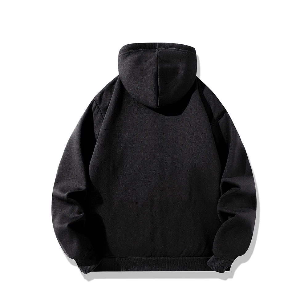 High Quality Fleece Jackets Men\'s Winter Plus-Size Jacket  Windproof Warm Thick Coat Solid Color Cotton Jacket Men Hooded Coats