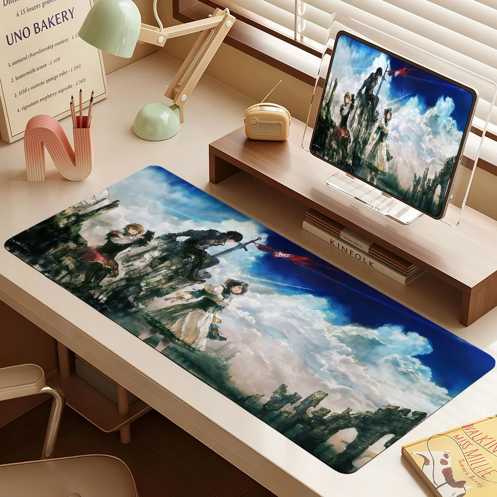 Game Final F-Fantasy XIV Mouse Pad Large Non-slip Lockedge Desktop Computer Desk Mat Keyboard MousePad Office Gamer Student Gift