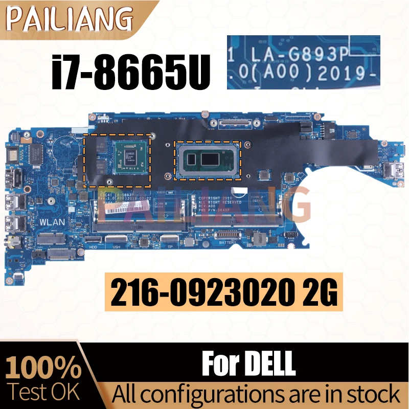 For DELL Latitude 5400 Notebook Mainboard LA-G893P i5-8365U i7-8665U 216-0923020 2G 0NG2GF Laptop Motherboard Full Tested