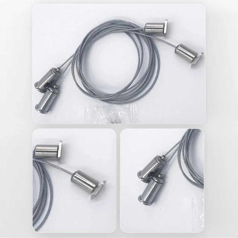 Fotografia 4: Conjunto de 4 Peças de Cabos de Aço Ajustáveis e Resistentes para Pendurar no Teto e Painéis de LED JOMD