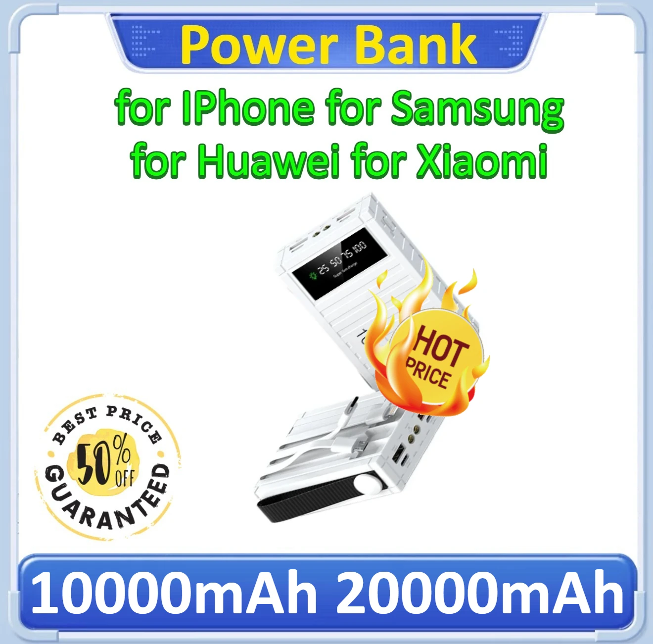 

Industrial Wind Assembly Super Fast Charging Portable Power Ban For IPhone For Samsung 10000mah 20000mah