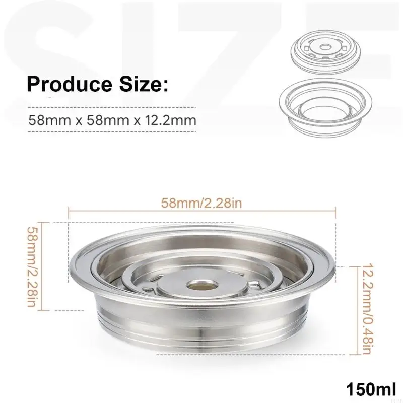 D0AB Coffee Pods Converter Coffee Pods Адаптер из нержавеющей стали текстуры для кофе