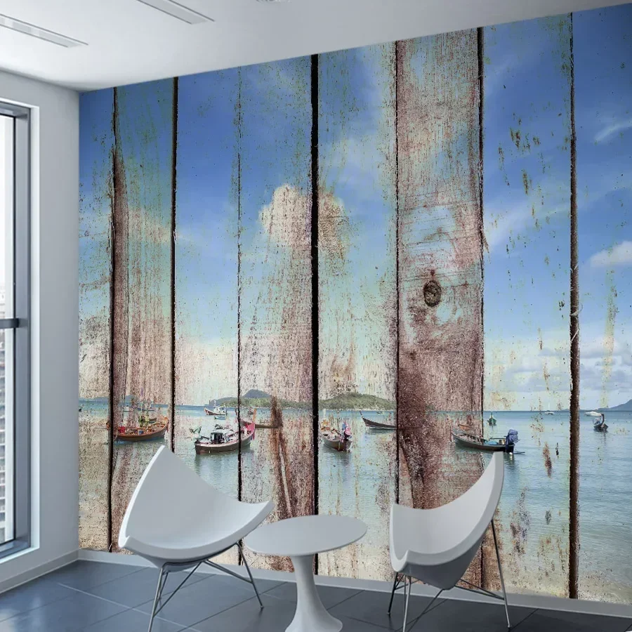 Custom Wall Paper Home Decor Removable Peel and Stick Wallpapers for Living Room Bedroom Landscape Wood Design Renovation Murals