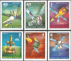 6Pcs/Set New Hungary Post Stamp 1977 Development History of Space Technology Stamps MNH