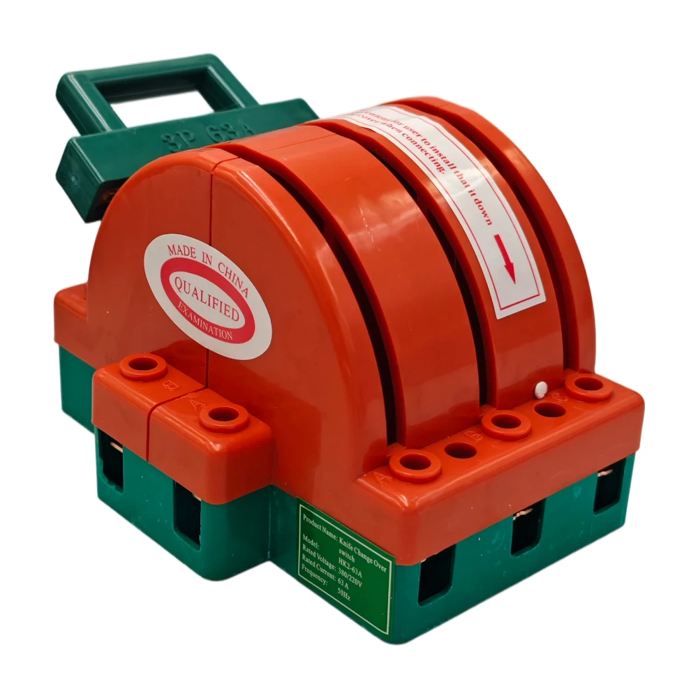 Knife Switch Double Throw Power Supply Two-way Transformation 3P 63A Copper Manual Changeover 380V