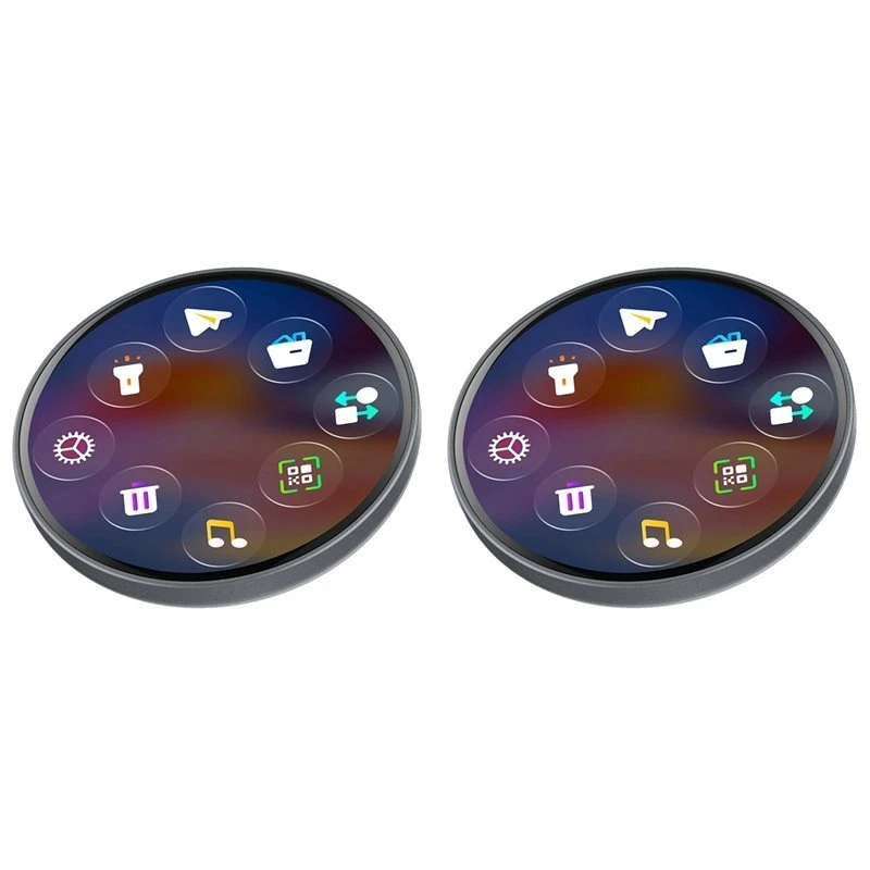 2X Smart Digital Badge Dynamic Electronic Display Outdoors Pendant Fashionable Electronic Badge Digital Show Screen Grey