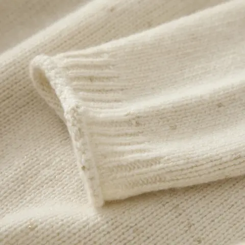 Pure cashmere sweater for women, mid-length, loose and laid-back, large-sized knitted rolled-up bottom covering sweater