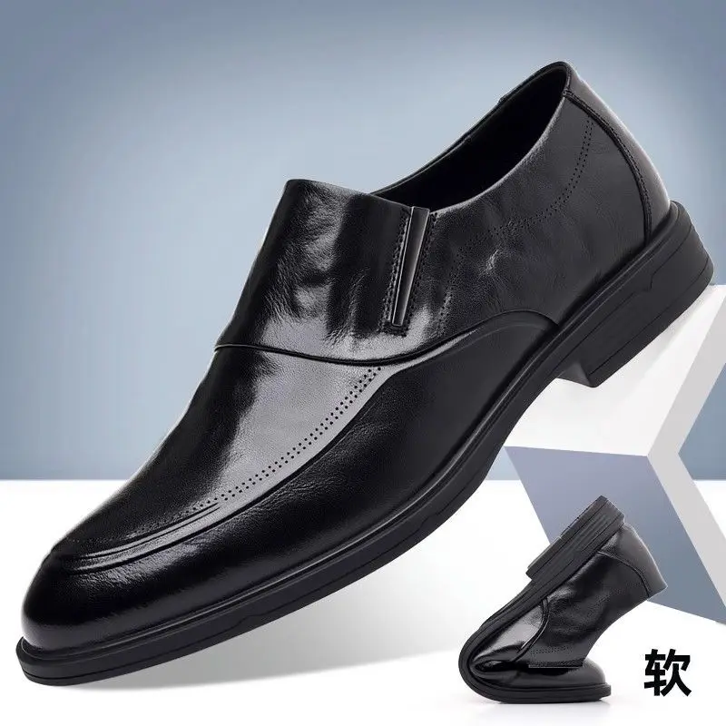 

Men's business dress PU shoes, soft leather, one foot pedal, soft leather, soft sole, casual men's shoes