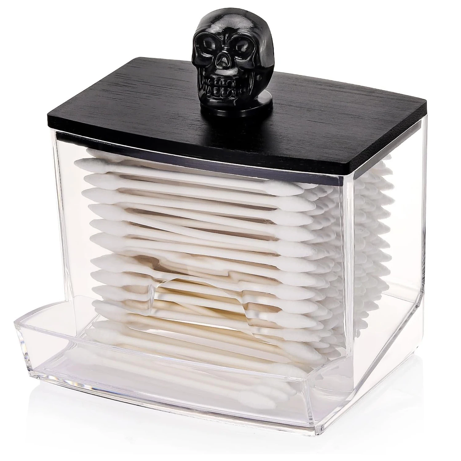 Qtip Holder Dispenser Clear Bathroom Organizer Accessories D