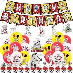 1set 101 Dalmatians Birthday Party Balloon Decoration Set Birthday Party Supplies Banners Flag Pulling Cake Flag Planting Gifts