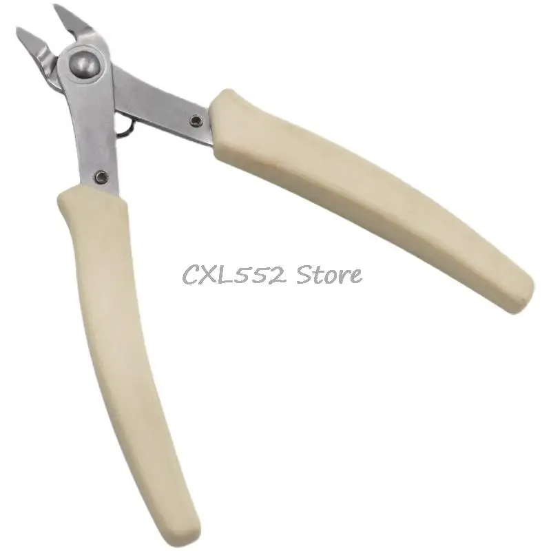 1Pc White Handle Stainless Steel Ruyi Pliers Pointed Nose Pliers Nozzle Pliers