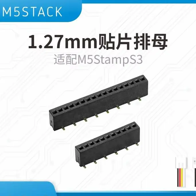 Official M5Stack 1.27mm Pitch SMD Row Female 17Pin+11Pin Compatible with M5StampS3 10 Pairs