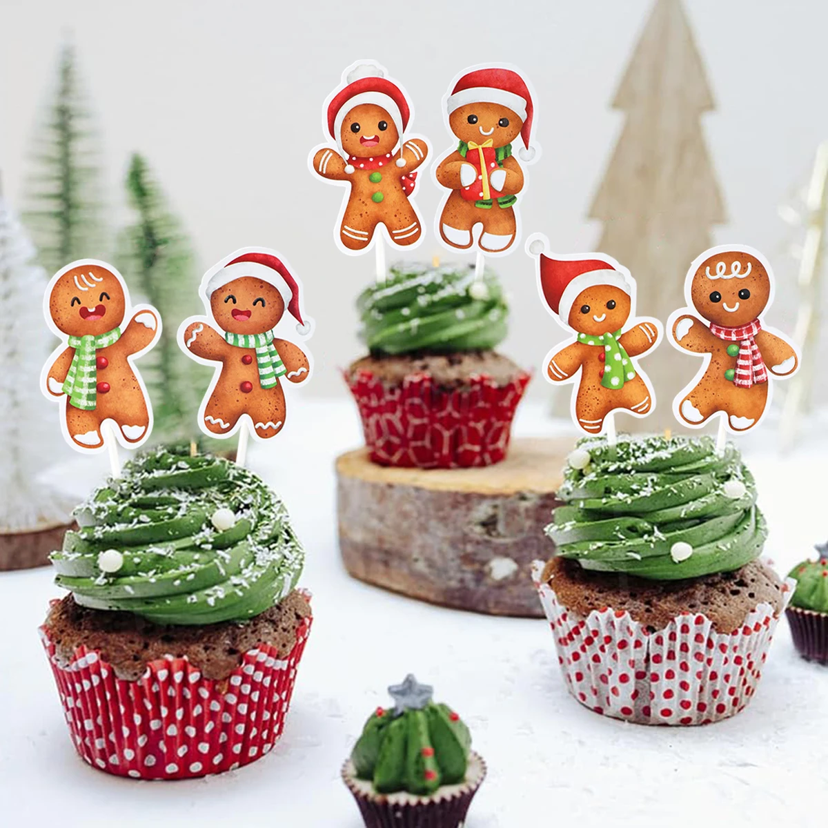 Christmas Gingerbread Man Cake Insert Xmas Cake Decor for Home 2024 Cake Insert Xmas Ornament Navidad Natal New Year Gifts 2025