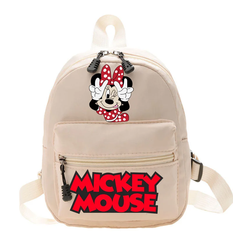 Disney-mochila Kawaii de Mickey y Minnie para mujer, minibolso de animación Popular para chicas adolescentes, estilo universitario, tendencia escolar, bolsa divertida de moda, 2024