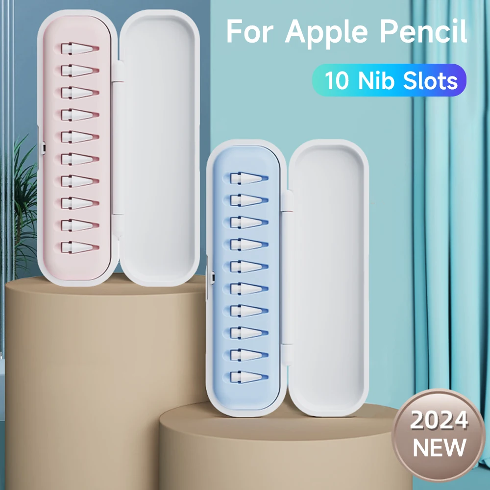 10PCS Pencil Tips Storage Box for Apple Pencil Stylus Pen Nibs Organizer Box Anti-scratch Protective Case Cover