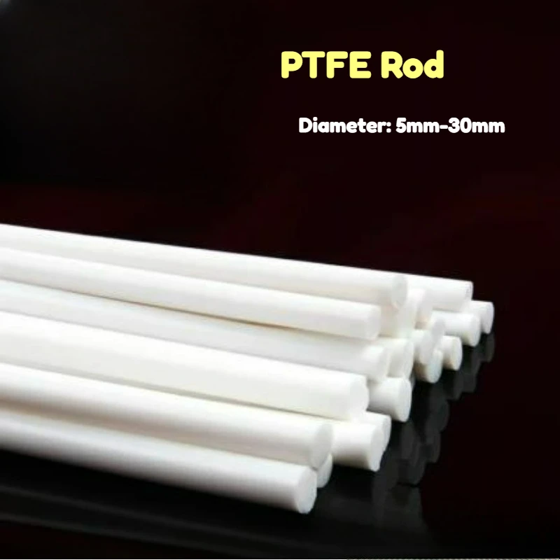 White PTFE Rod Soild Dia 5mm 6mm 7mm 8mm 10mm~30mm Polytetrafluoroethylene Round Bar Environment-friendly Non-toxic Plastic Rod