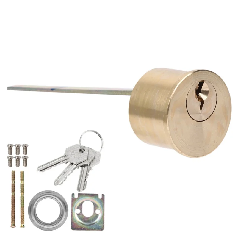 C2 Copper Security Lock Round Anti Theft Interior Door Mechanical Lock Cylinder For Iron Wooden Safety Doors With 3 Keys