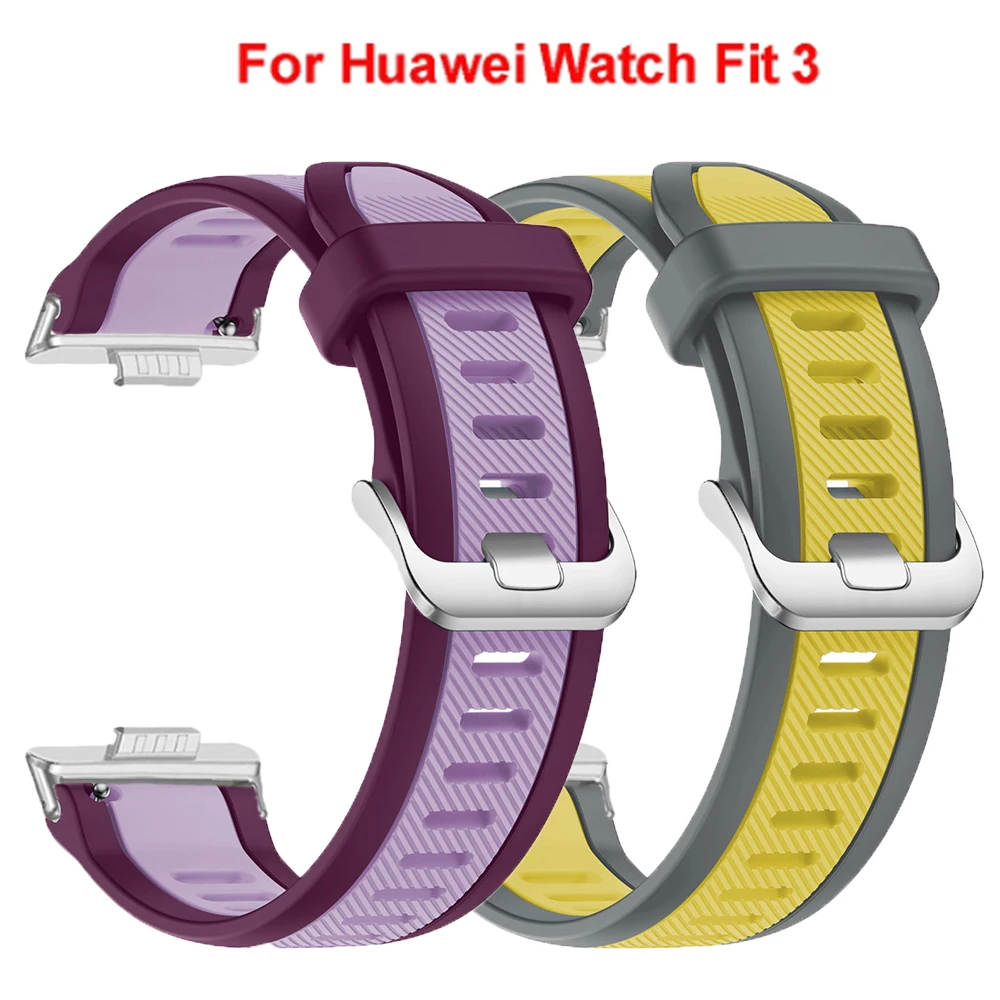 

Ремешок силиконовый для Huawei Watch Fit 3, мягкий спортивный браслет для Huawei Fit 3, аксессуары для часов Huawei Watch Fit3