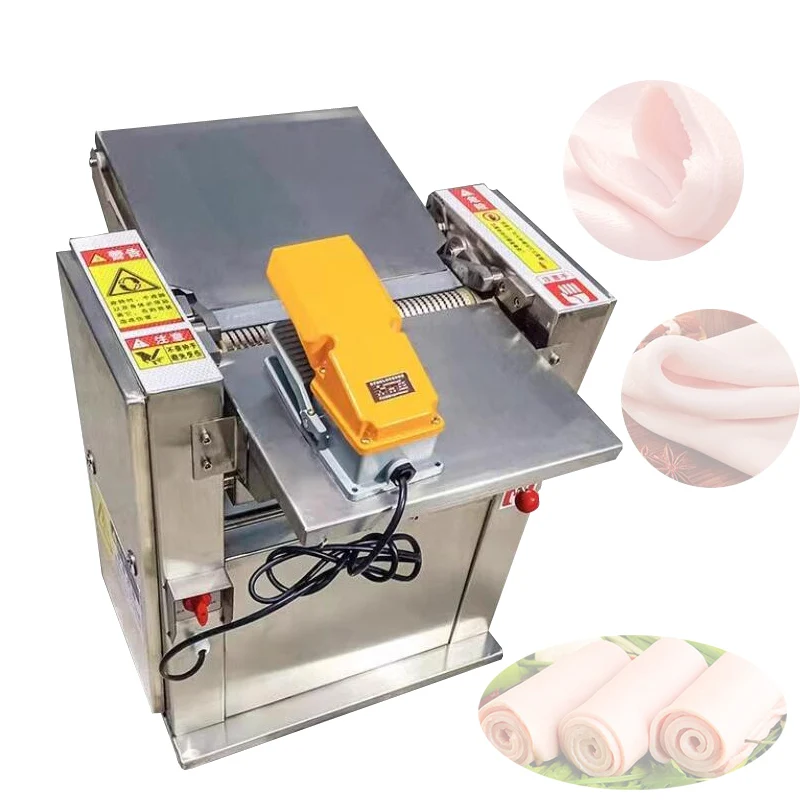 Automatic Fresh Pork Peeling Machine To Grease Skin Separator To Pig Skin Maker Fresh Pork Skin Splitter