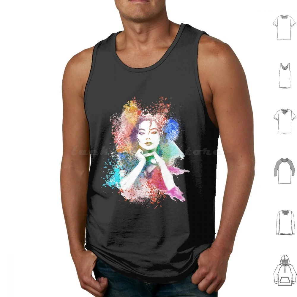 Bjork Moon Tank Tops Print Cotton Bjork Music Kyuss Bj ? Rk 90s Album Vespertine Iceland Arca Post Debut Band Vintage