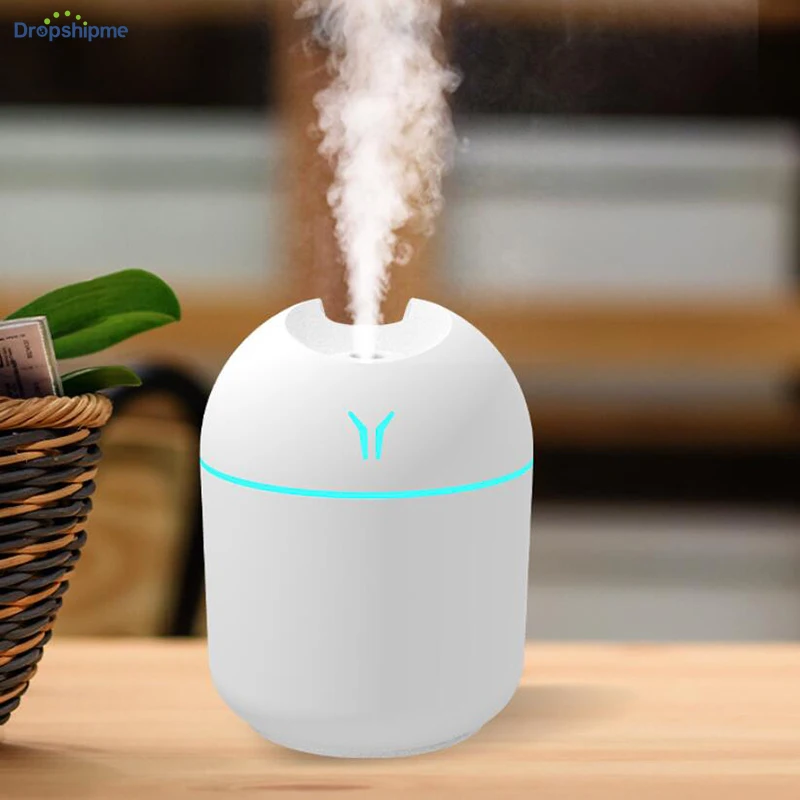 

Мини-USB-увлажнитель воздуха 250 мл - диффузор эфирного масла для спальни/офиса/автомобиля, ультразвуковое отключение звука, 30 дБ, 7 цветов, свет настроения, автоматическое отключение