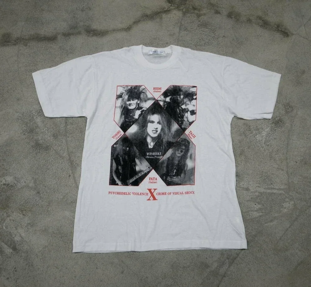 Safekeeping 90S X Japan T-Shirt Vintage Band Lock T The Yoshiki Toshi Hide Pata Fashion Tee